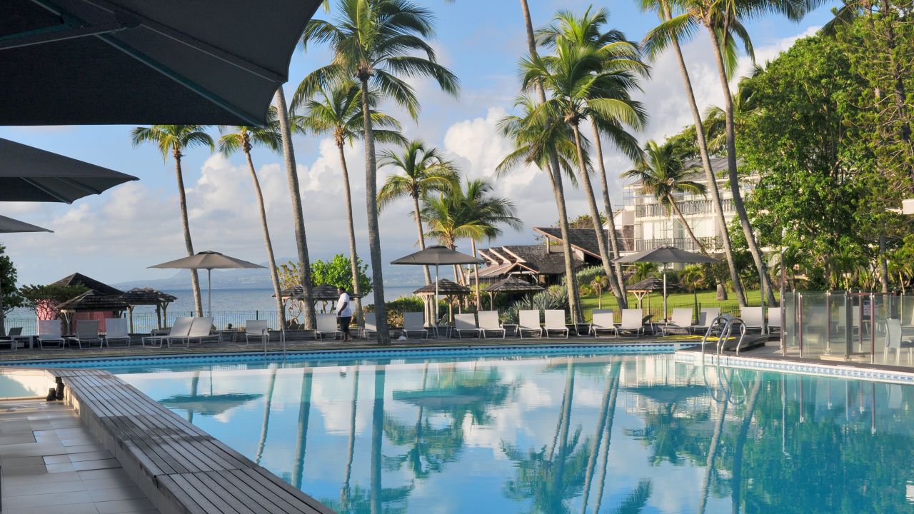 Le Créole Beach Hotel is one of the many hotels in Guadeloupe that offer stunning ocean views, swimming pools, private beach access and on-site restaurants for the perfect getaway.