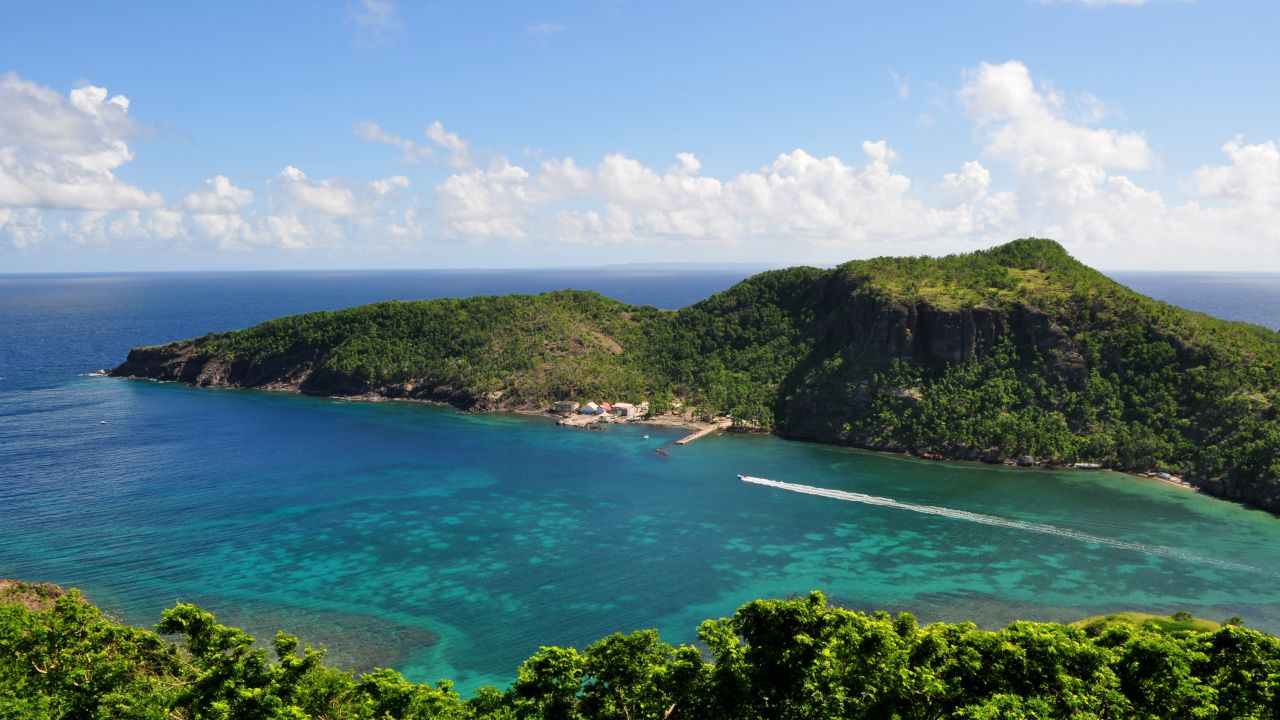 Take a ferry from one of Guadeloupe's main islands to the smaller surrounding islands. A quick hike on the Islands of Les Saintes boasts a breathtaking view of the bay and the turquoise Caribbean Sea.