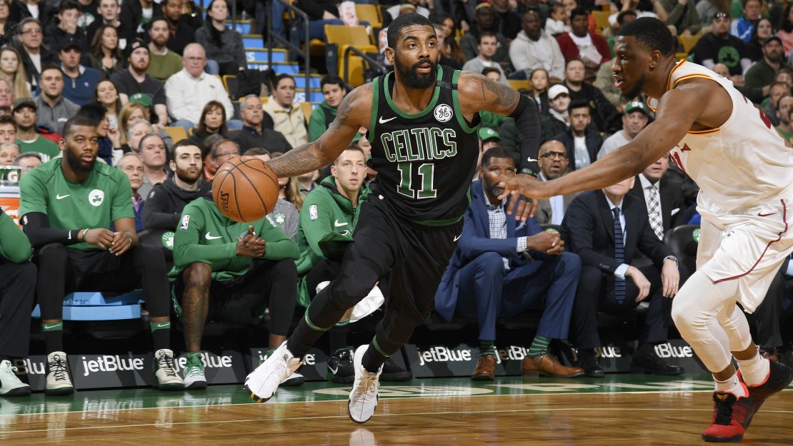 Celtics point guard Kyrie Irving (left knee) is out for the playoffs.