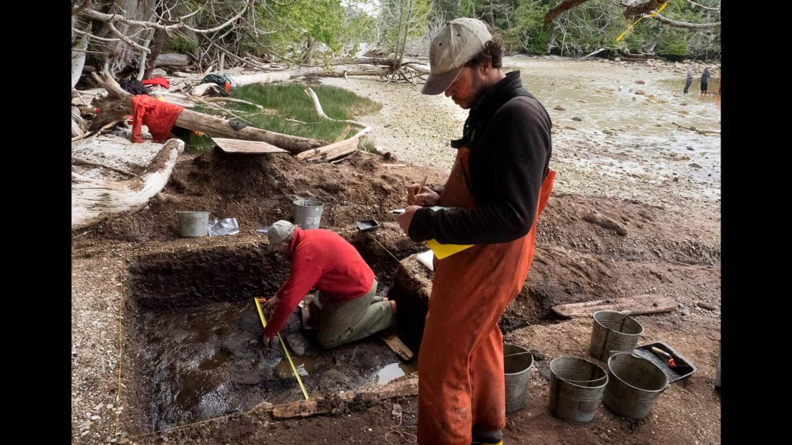 Duncan McLaren, right, and Daryl Fedje at the site.