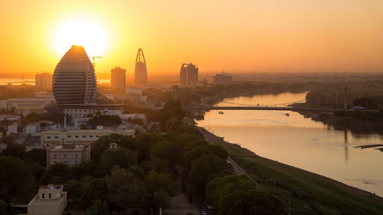 A sunset view of river Nile in Khartoum, Sudan