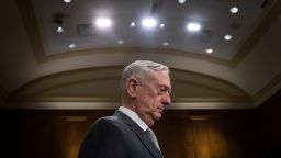 U.S. Secretary of Defense James Mattis arrives for a Senate Foreign Relations Committee hearing concerning the authorizations for use of military force, October 30, 2017 in Washington, DC. (Drew Angerer/Getty Images)