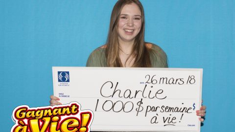 Charlie Lagarde,18, won the Gagnant à Vie lottery on her first try. 