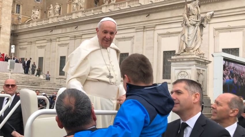 child cancer survivor meets Pope