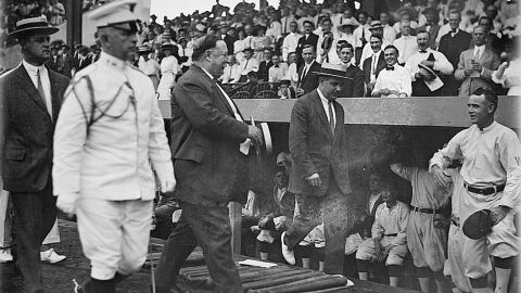 President Taft at a Washington-Chicago baseball game, August 1912