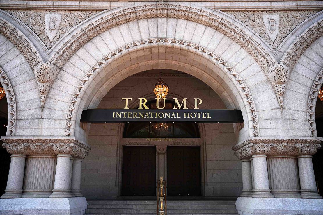 WASHINGTON, DC - AUGUST 10:  The Trump International Hotel is shown on August 10, 2017 in Washington, DC.  The hotel, located blocks from the White House, has become both a tourist attraction in the nation's capital and also a symbol of President Trump's intermingling of business and politics. (Photo by Win McNamee/Getty Images)
