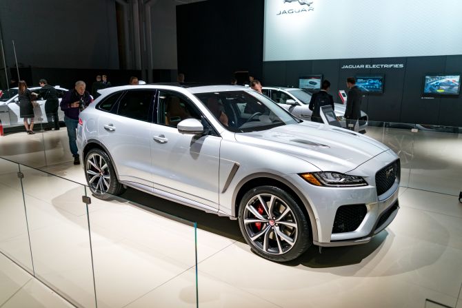 <strong>Jaguar F-Pace SVR:</strong> The New York Auto Show featured high-performance versions of two genuinely fun-to-drive SUVs: the Jaguar F-Pace and the the Maserati Levante. The 542-horsepower Jaguar F-Pace SVR was created by Jaguar Land Rover's Special Vehicle Operations division. With its big supercharged V8, it can rush from zero to 60 mph in just over four seconds.