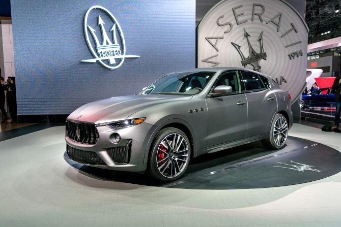 <strong>Maserati Levante Trofeo:</strong> The Maserati Levante is a blast to drive even in its regular V6-powered version. The Levante Trofeo has a 590-horsepower V8 built, like all Maserati engines, by Ferrari. It can race from zero to 60 in just 3.7 seconds, according to Maserati. Drivers can select a "Corsa" driving mode in which the suspension stiffens and lowers the SUV's body to the ground for better cornering.