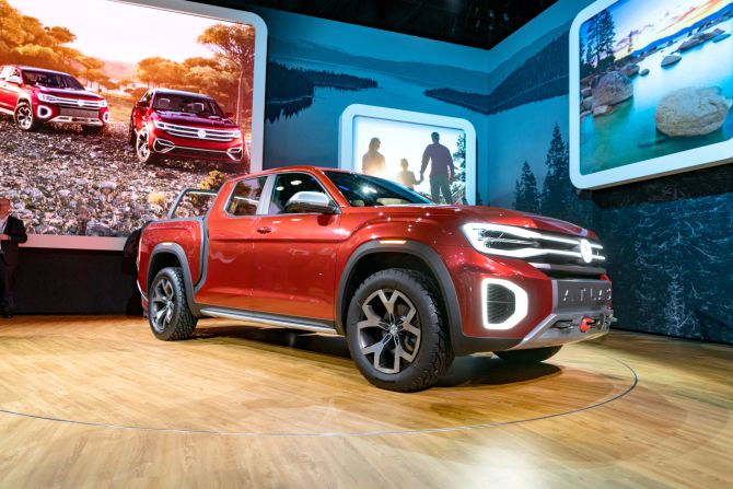 <strong>Volkswagen Atlas Tanoak concept:</strong> This pickup is based on the Volkswagen Atlas crossover SUV. This means it would be relatively easy to produce it on the same assembly line in Chattanooga, Tennessee. What Volkswagen needs to figure out is whether there's enough of a market in the United States for another crossover-based pickup. The vast majority of trucks sold in America have more rugged engineering like that of the Ford F-150 or Chevrolet Silverado.