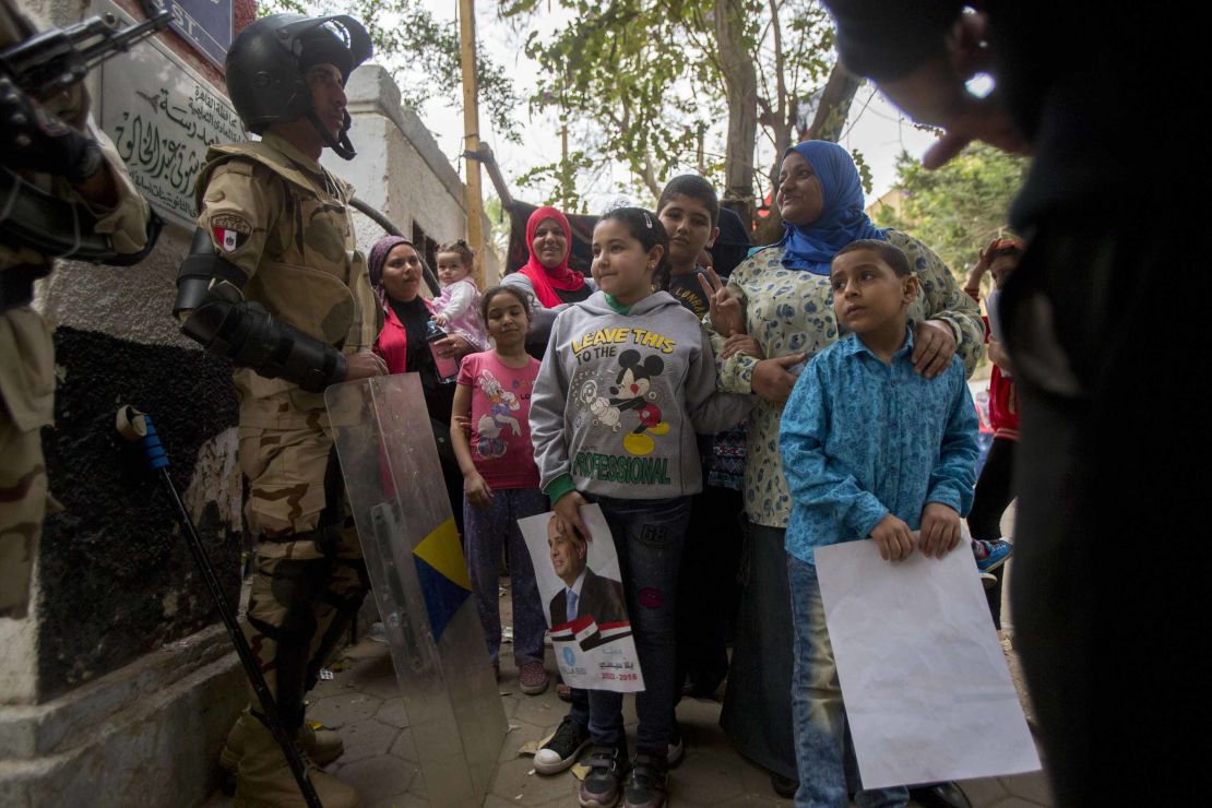 Egyptians go to the polls during voting in the presidential elections.