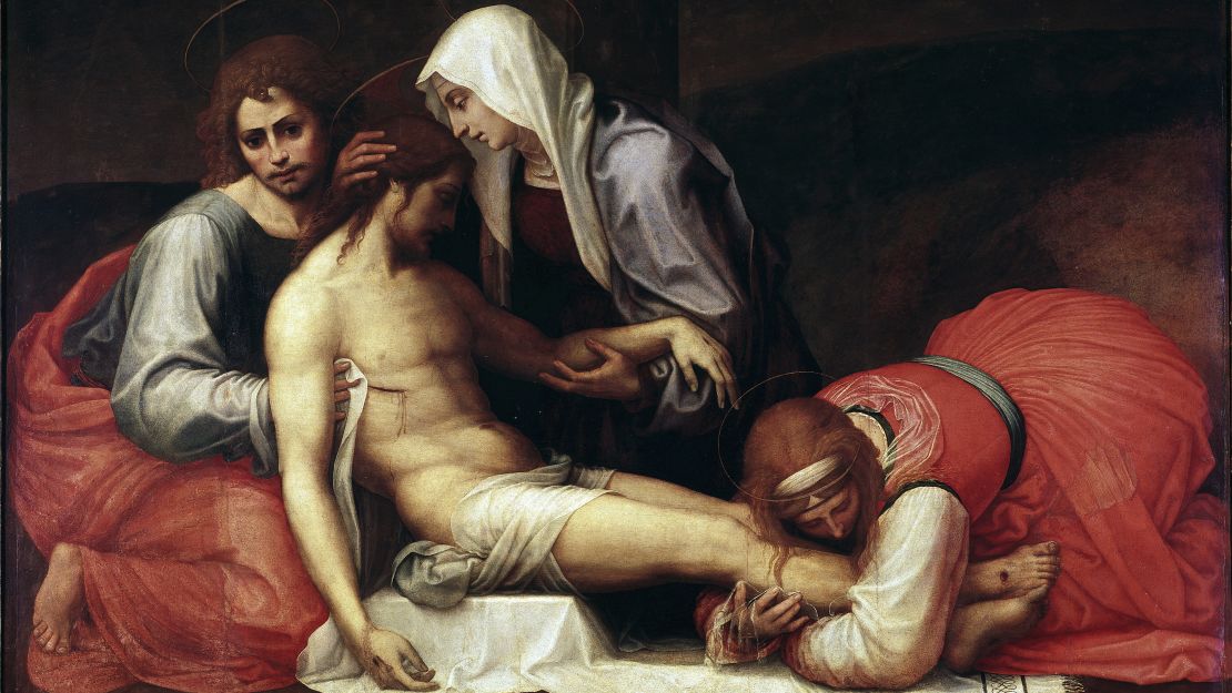 People tend to overlook the women in the New Testament, scholars say. In this painting, women help prepare Jesus' body for burial.