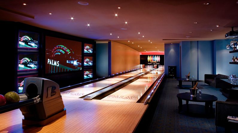 <strong>Kingpin Suite at the Palms Casino Resort, Las Vegas:</strong> This 4,500-square-foot Las Vegas suite is constructed around two regulation-sized bowling lanes, complete with bowling balls, shoes and an automatic scoring system.