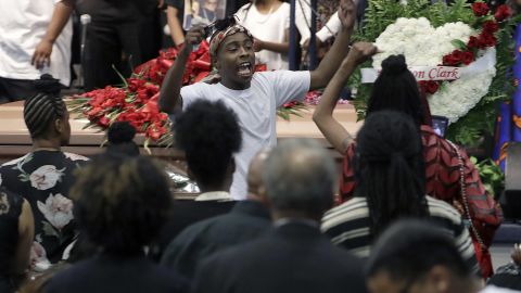 Stevante Clark attends the funeral services for Stephon Clark at Bayside Of South Sacramento Church.