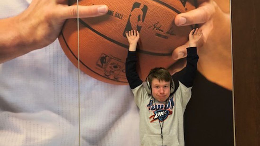 Sixteen-year-old Harrison Howell, a big Russell Westbrook and Oklahoma City Thunder fan, loves being able to attend games. 