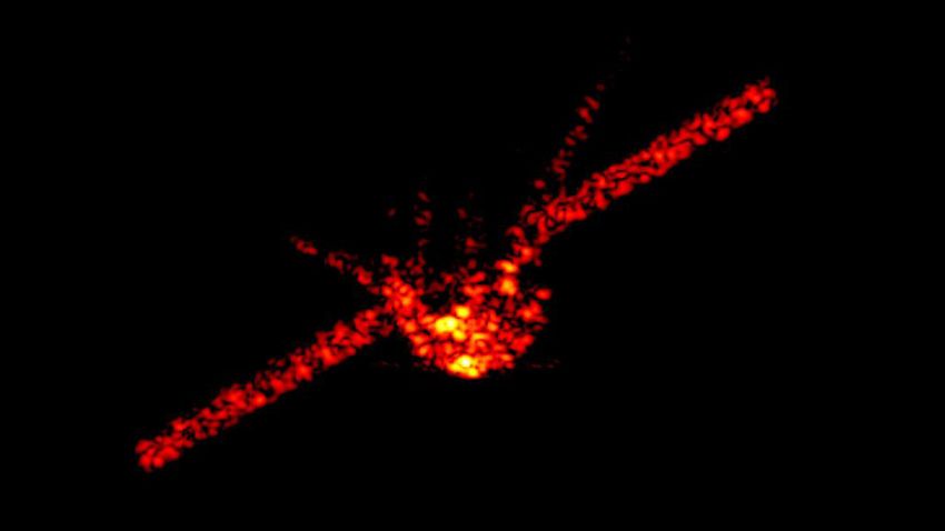 In this picture  picture released by Fraunhofer Institute FHR, the shape of China's falling space station Tiangong-1 can be seen in this radar image from the Fraunhofer Institute for High Frequency Physics and Radar Techniques near Bonn, Germany. In the next few days, the  unoccupied Chinese space station, Tiangong-1, is expected to reenter the atmosphere following the end of its operational life. Most of the craft should burn up. . (Fraunhofer Institute FHR via AP)