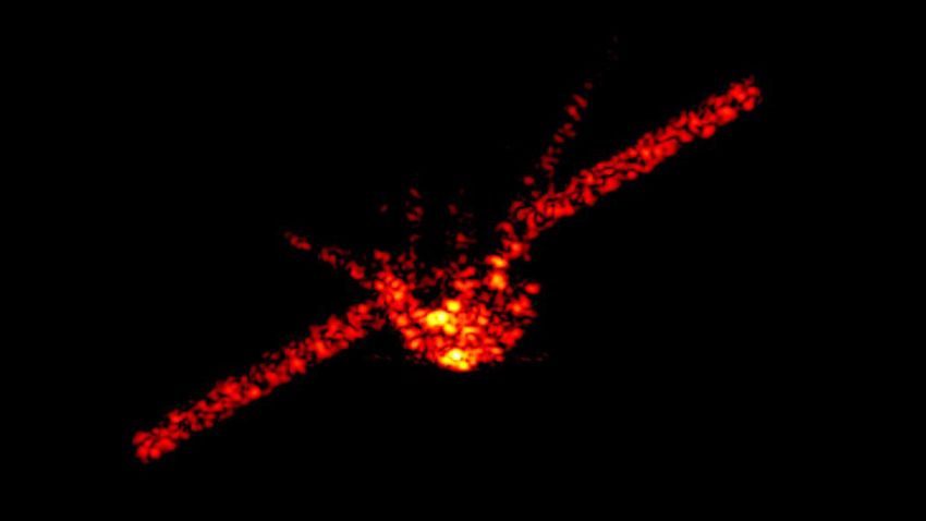 In this picture picture released by Fraunhofer Institute FHR, the shape of China's falling space station Tiangong-1 can be seen in this radar image from the Fraunhofer Institute for High Frequency Physics and Radar Techniques near Bonn, Germany. In the next few days, the unoccupied Chinese space station, Tiangong-1, is expected to reenter the atmosphere following the end of its operational life. Most of the craft should burn up. . (Fraunhofer Institute FHR via AP)