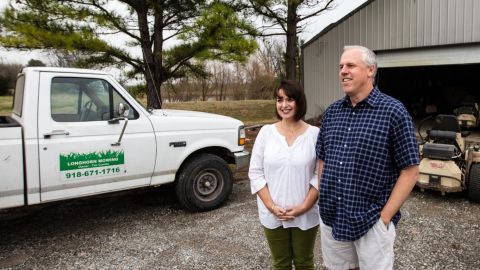 Tim and Jamee Combs are teachers, but they also run a lawn-mowing business in Inola, Oklahoma, which brings in more income.
