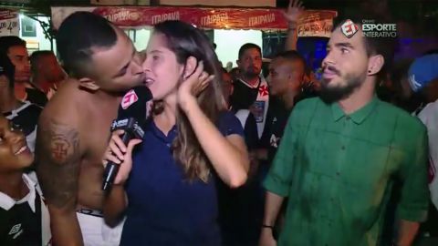 A man gave Bruna Dealtry an unwanted kiss as she was reporting on live television. She and other female sports journalists in Brazil made a video about their experiences with sexual harassment and assault on the job.
