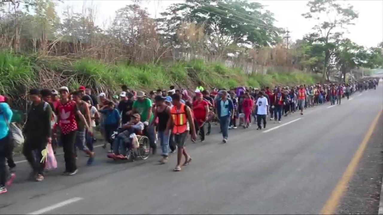 The group of Central American immigrants made their way into Mexico last week.