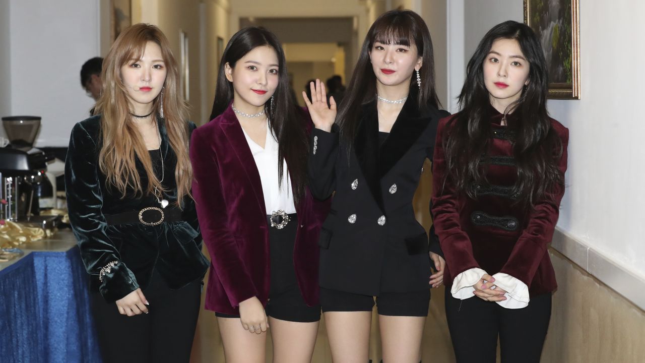 South Korean girl band Red Velvet is seen after their performance in Pyongyang, North Korea, Sunday, April 1, 2018. 