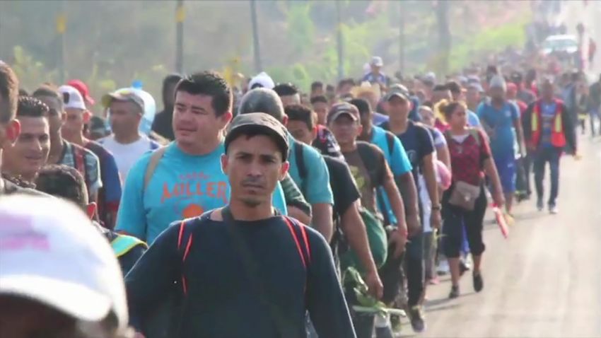 A group of Central Americans crossed into Mexico in March as part of a migrant "caravan" heading to the United States border.
