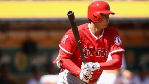 Ohtani singled in his first major league at-bat on Thursday.