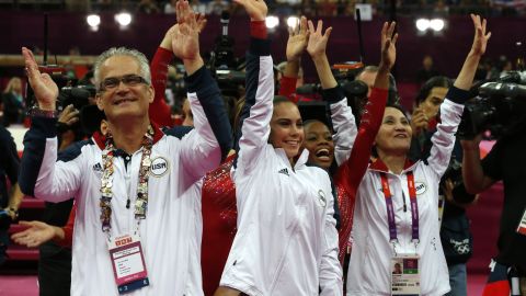 Former US gymnastics coach John Geddert, seen here at the London Olympic Games in July 2012. 