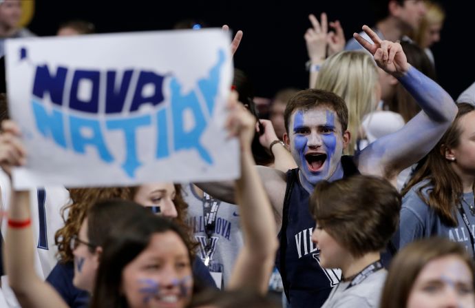 Villanova fans cheer their team before the game.