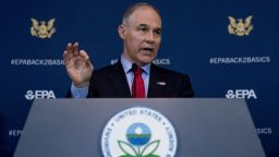 Environmental Protection Agency Administrator Scott Pruitt speaks at a news conference at the Environmental Protection Agency in Washington, Tuesday, April 3, 2018, on his decision to scrap Obama administration fuel standards. (AP/Andrew Harnik)