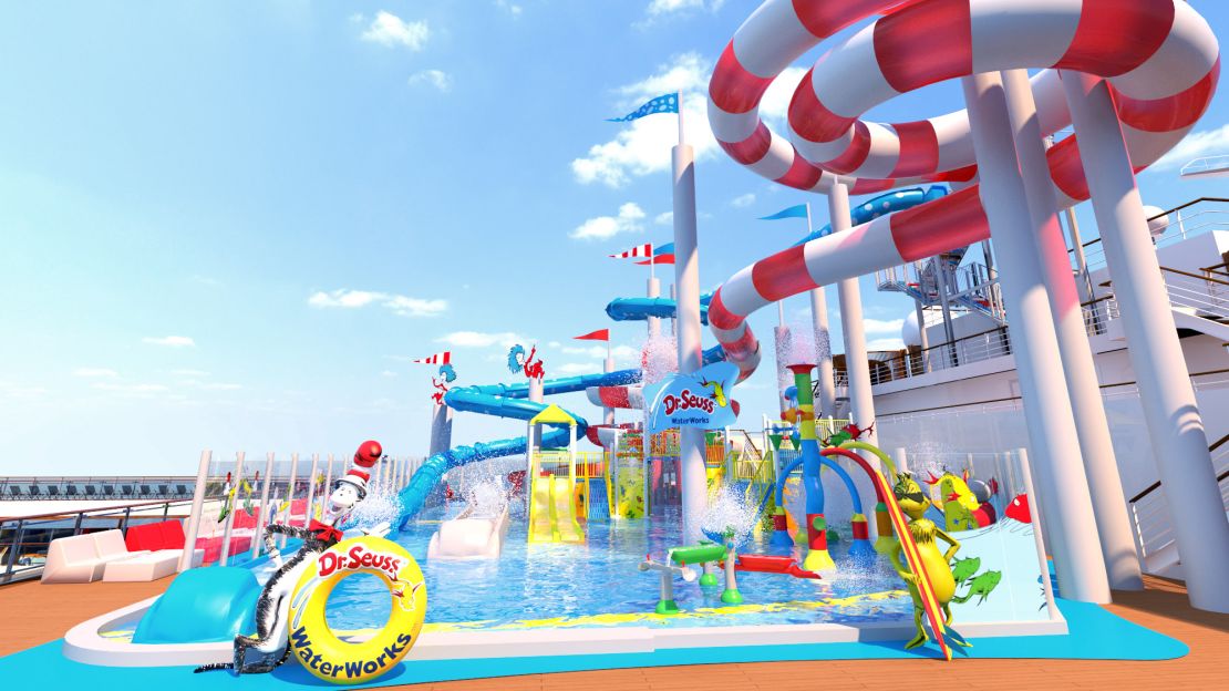 Carnival debuts its first-ever Dr. Seuss-themed water park -- the whimsical Dr. Seuss WaterWorks -- on its newest ship, Carnival Horizon, in April. 