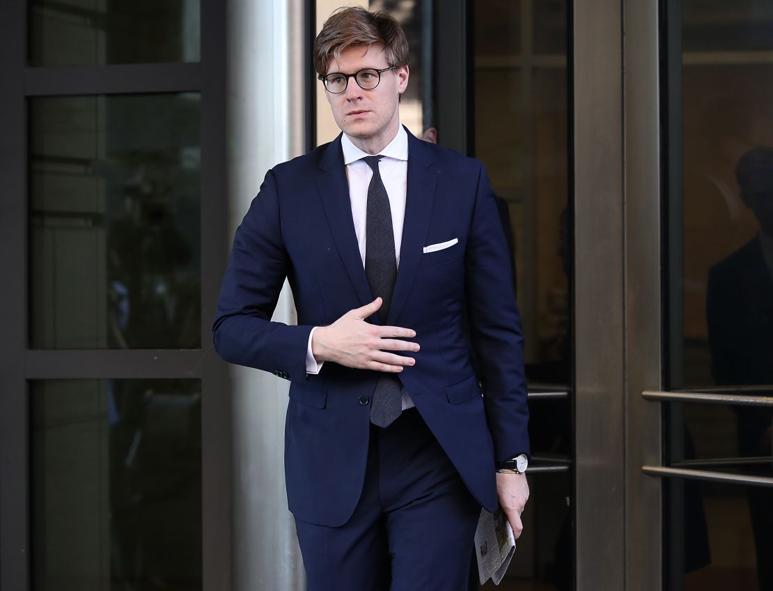 Attorney Alex van der Zwaan leaves U.S District Court after pleading guilty during a scheduled appearance February 20, 2018 in Washington, DC.