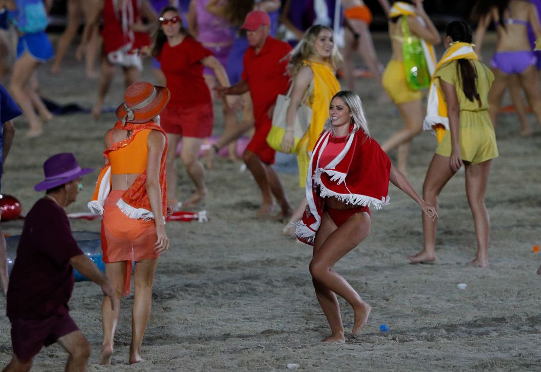 Performers and dancers during the opening ceremony of the Commonwealth Games.