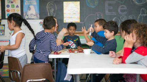 Preschoolers attend class at the Hazleton Integration Project in October 2016.