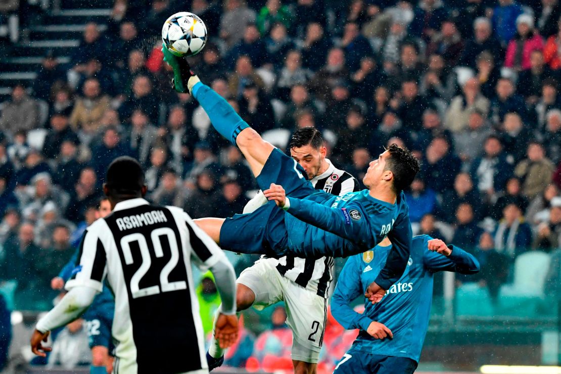 Cristiano Ronaldo seemed to hang in the air for an eternity.