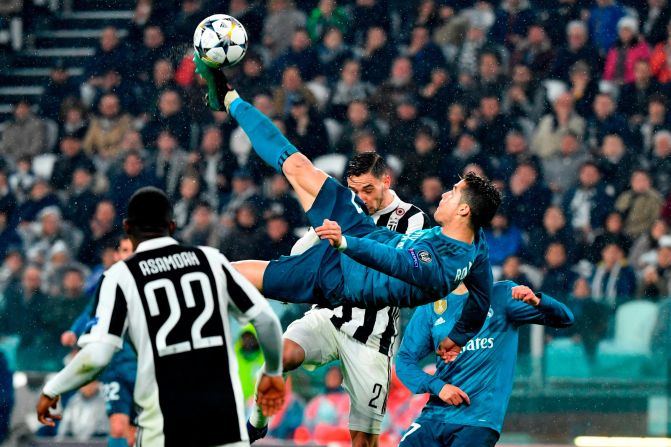 Ronaldo scored one of the most memorable goals of his career against Juventus: A mesmerizing bicycle kick in the 2018 Champions League quarterfinal played in Turin on April 3. 