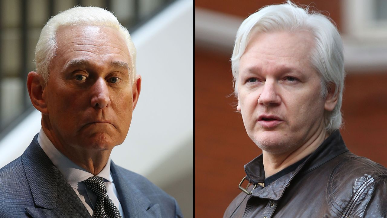 Roger Stone Julian Assange SPLIT