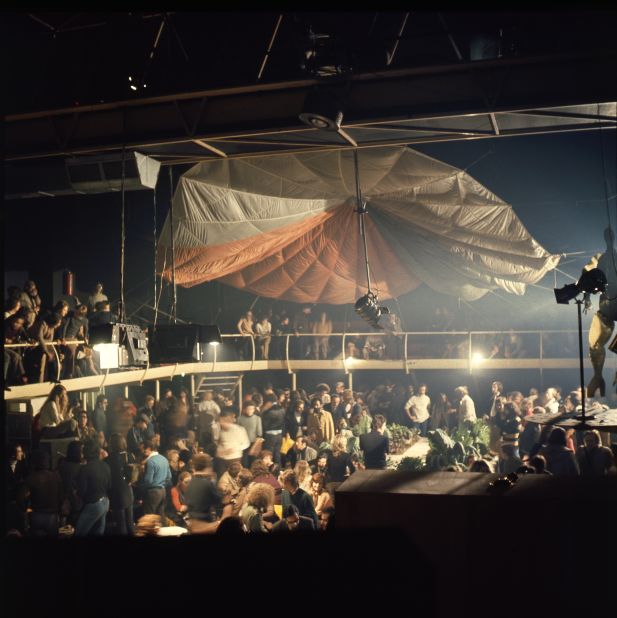 The nightclub Space Electronic in Florence, Italy, opened in 1969 on the site of an old engine repair shop. Decorations included washing machine drums, refrigerator casings and a parachute hanging from the ceiling. Members of the design collective behind the project, Gruppo 9999, said they were influenced by New York's notorious Electric Circus club.