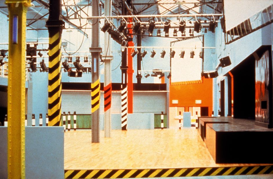 Interior view of The Haçienda, one of the UK's best-known clubs. Established in Manchester during the city's cultural revival of the late 1980s and 90s (the so-called "Manchester" years), the club was built on the site of a former yacht showroom and retained some of the original brickwork and fittings.