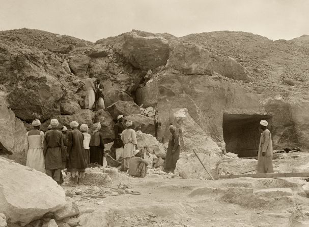 The tomb of Djehutynakht and his wife was first excavated in 1915 by a team of archaeologists from Harvard University and Boston's Museum of Fine Arts. It was found in the ancient Egyptian necropolis of Deir el-Bersha, close to the city of Mallawi, about 250km south of Cairo.