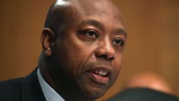 WASHINGTON, DC - OCTOBER 04:  Sen. Tim Scott (R-SC) questions former Equifax CEO Richard Smith during a Senate Banking, Housing and Urban Affairs Committee hearing in the Hart Senate Office Building on Capitol Hill October 4, 2017 in Washington, DC. Smith stepped down as CEO of Equifax last month after it was reported that hackers broke into the credit reporting agency and made off with the personal information of nearly 145 million Americans.  (Photo by Mark Wilson/Getty Images)