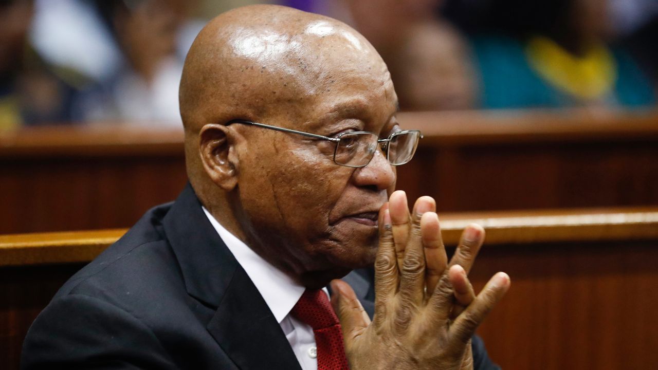 Former South African President Jacob Zuma in the dock at the High Court in Durban, South Africa, Friday, April 6, 2018. Zuma appeared briefly in court to face 16 charges of fraud, corruption and racketeering, but the case was postponed until June 8, the Durban High Court announced Friday.(Nic Bothma / Pool via AP)