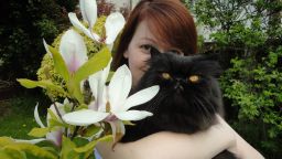 Yulia Skripal pictured with a cat on her Facebook page. 