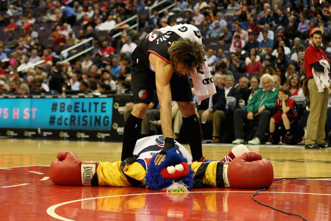 The NBA's Robin Lopez has a thing for messing with mascots.
