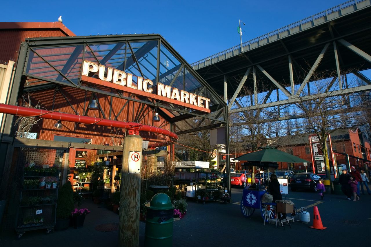 Granville Island and its public market are popular with tourists and locals. 