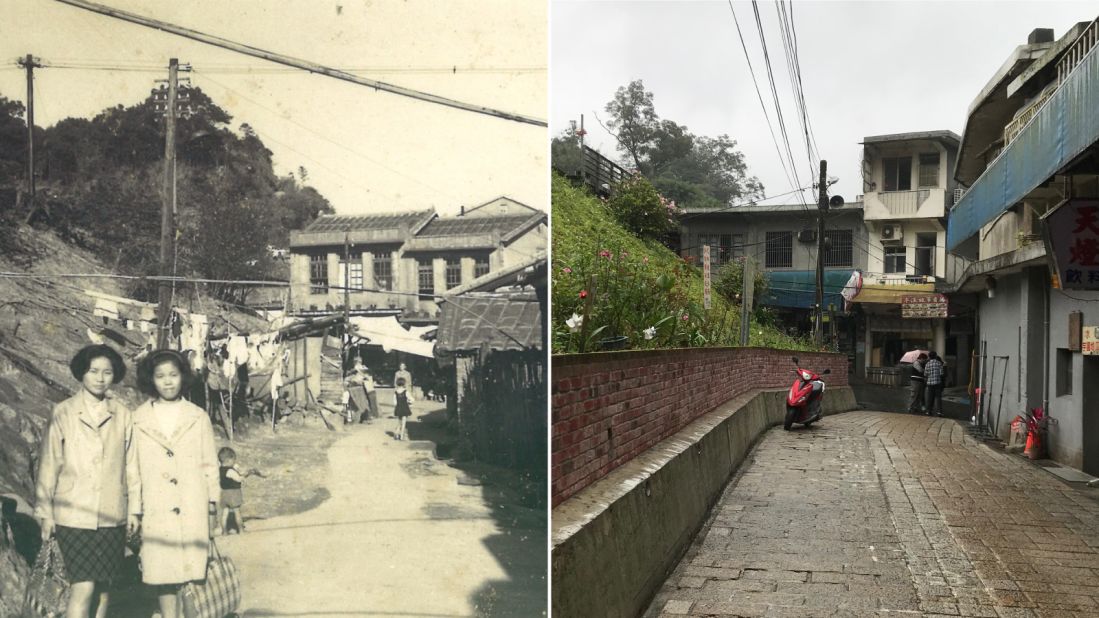 <strong>Then and now:</strong> The photo on the left shows Pingxi in 1967 while the right is present day. 