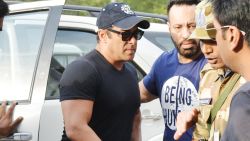 Indian Bollywood actor Salman Khan arrives at Jodphur airport after an India court release him on  bail, in Jodhpur on Saturday, April 7, 2018.
An Indian court on April 7 granted bail to Bollywood superstar Salman Khan so he can contest a five-year prison sentence for killing endangered wildlife nearly two decades ago. Khan, one of the world's highest paid actors, was imprisoned on Thursday after a court found him guilty of killing rare antelopes known as black bucks on a hunting trip while shooting a movie in 1998.