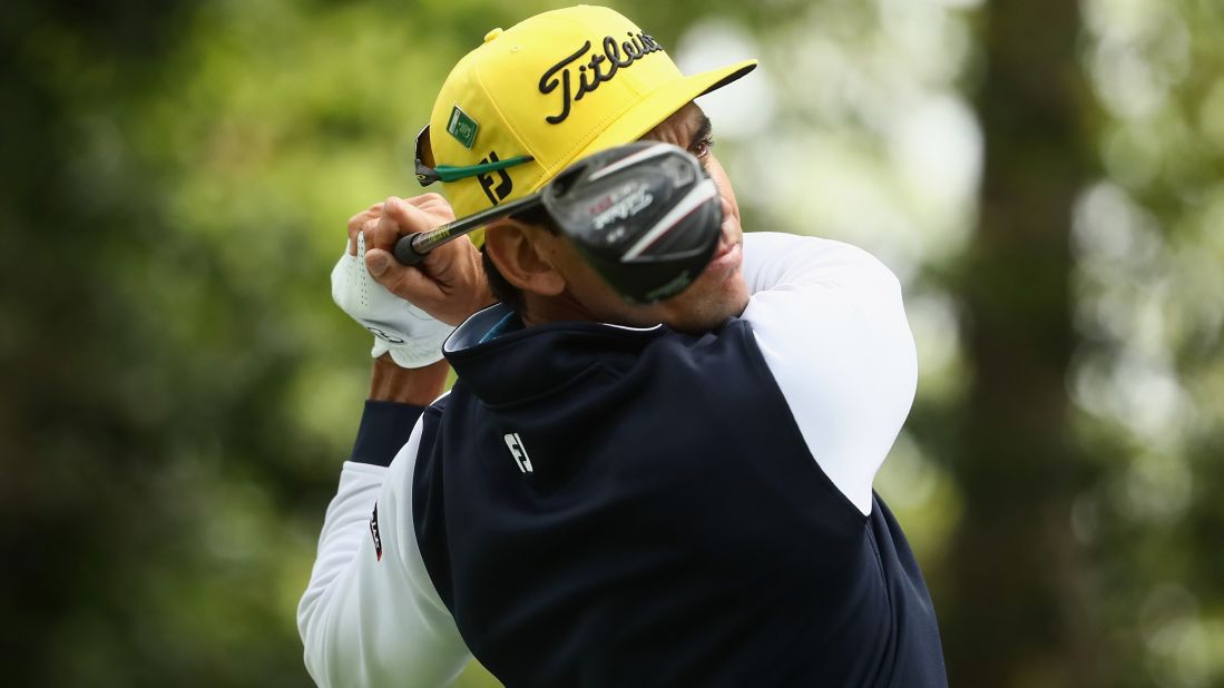 Rafael Cabrera-Bello plays his shot from the second tee during the final round on Sunday. 