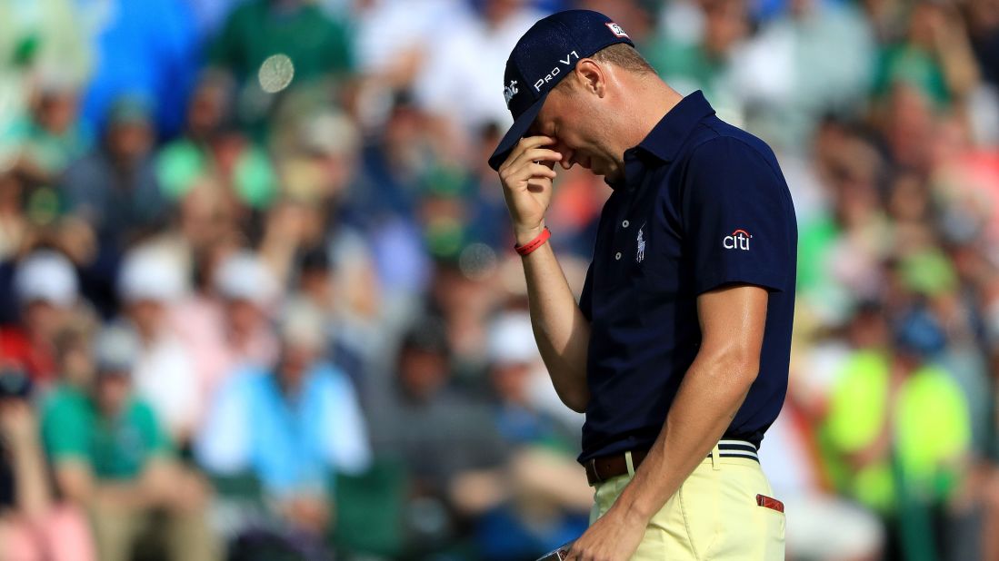 Justin Thomas on the 16th green during the final round on Sunday.