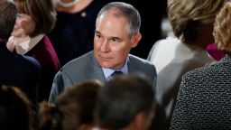 WASHINGTON, DC - JANUARY 20: Oklahoma Attorney General Scott Pruitt, President Donald Trump's nominee to head the Environmental Protection Agency, arrives for the Inaugural Luncheon in the US Capitol January 20, 2017 in Washington, DC. President Donald Trump is attending the luncheon along with other dignitaries after being sworn in as the 45th President of the United States. (Photo by Aaron P. Bernstein/Getty Images)
