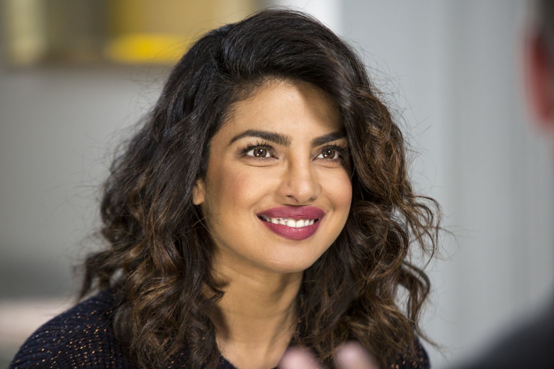 Priyanka Chopra is pictured on TV show "Sunday Today with Willie Geist" in February.